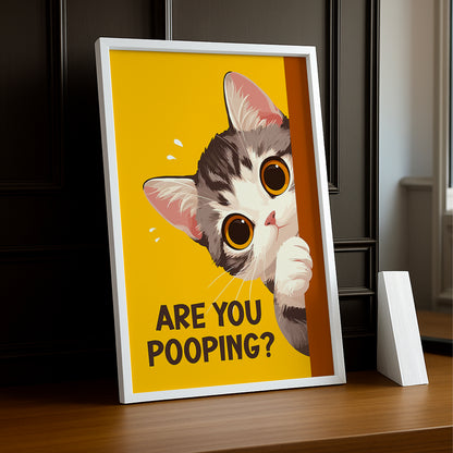Cadre photo Chat mignon Are You Pooping ?