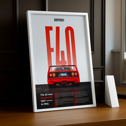 Poster Voitures - Ferrari F40