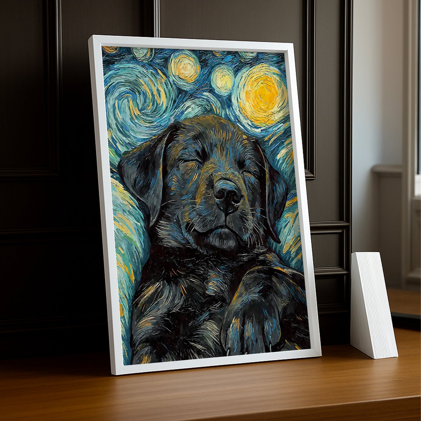 Cadre Photo Chien - Chiot noir