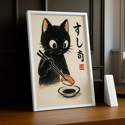 Cadre Photo Chat - Sushi