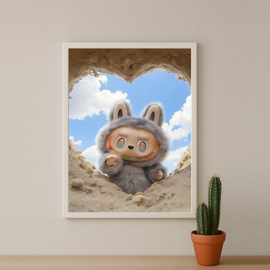 Poster Labubu - Coeur de sable