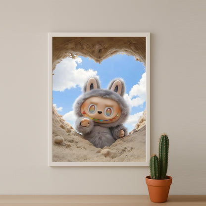 Poster Labubu - Coeur de sable
