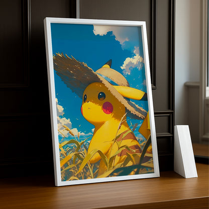 Cadre Photo Pokémon - Pikachu Chapeau de paille