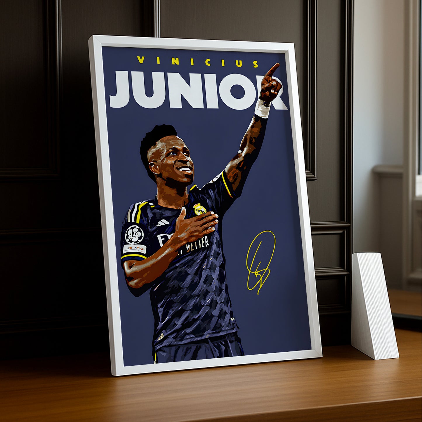 Cadre Photo Vinicius Jr Real Madrid – Affiche HD Encadrée Papier Premium