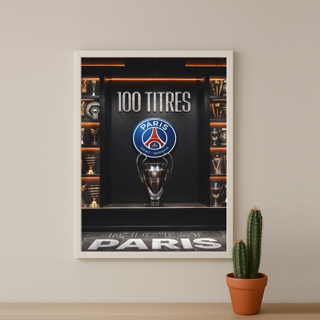 Cadre photo 100 Titres Paris Saint-Germain Ligue des champions