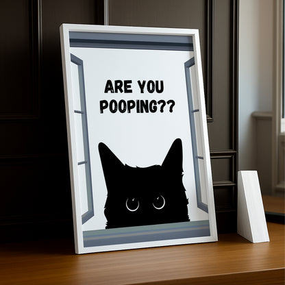 Cadre photo Chat Are You Pooping ?