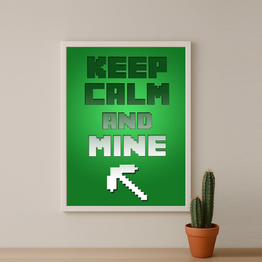 Cadre photo Minecraft - Keep Calm And Mine