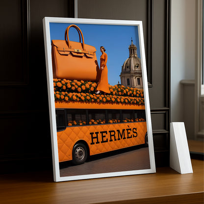 Cadre photo Hermès - Bus Orange