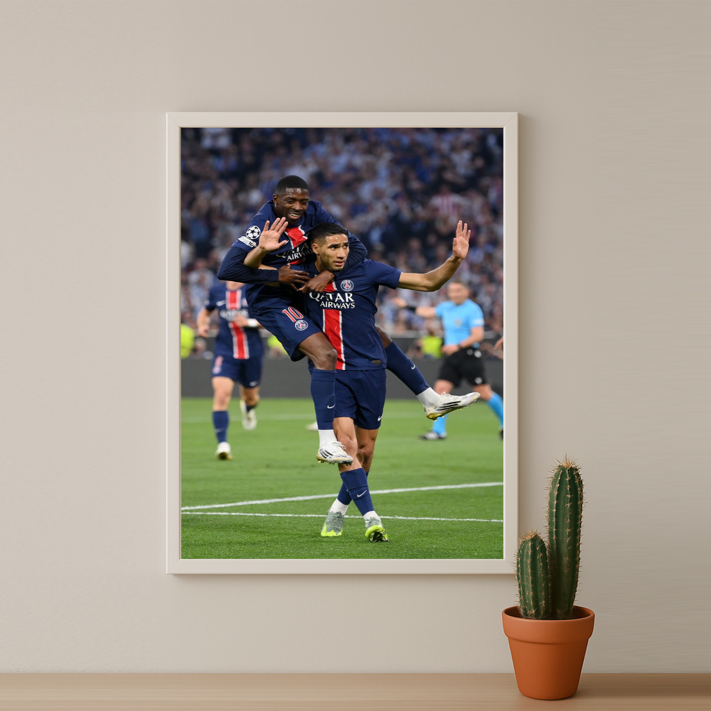 Cadre photo Ousmane Dembélé x Achraf Hakimi PSG