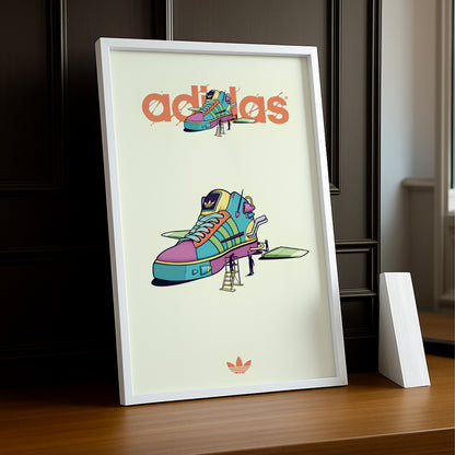 Cadre photo Adidas - Illustration Sneakers