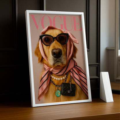 Cadre photo Vogue - Chien Aesthetic