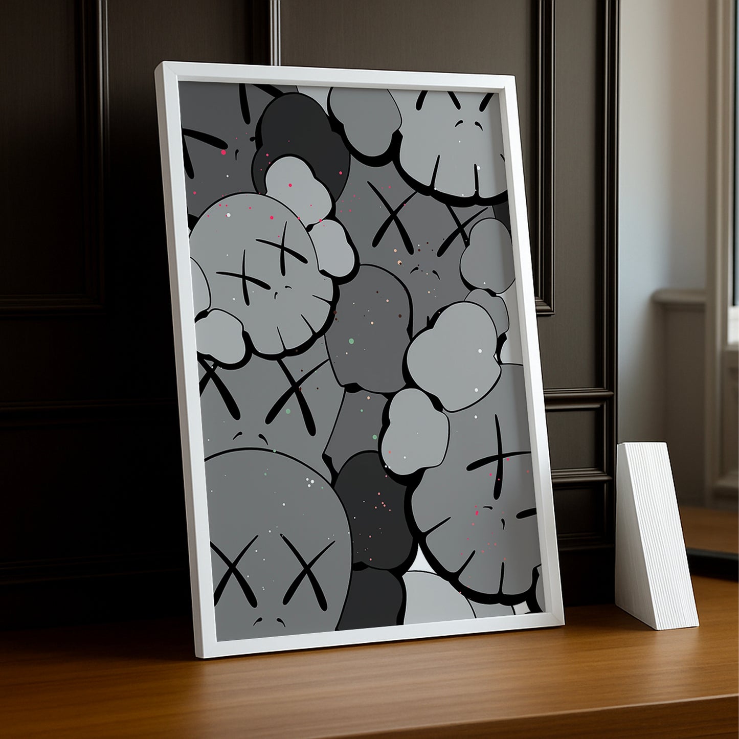 Cadre photo Kaws Gris