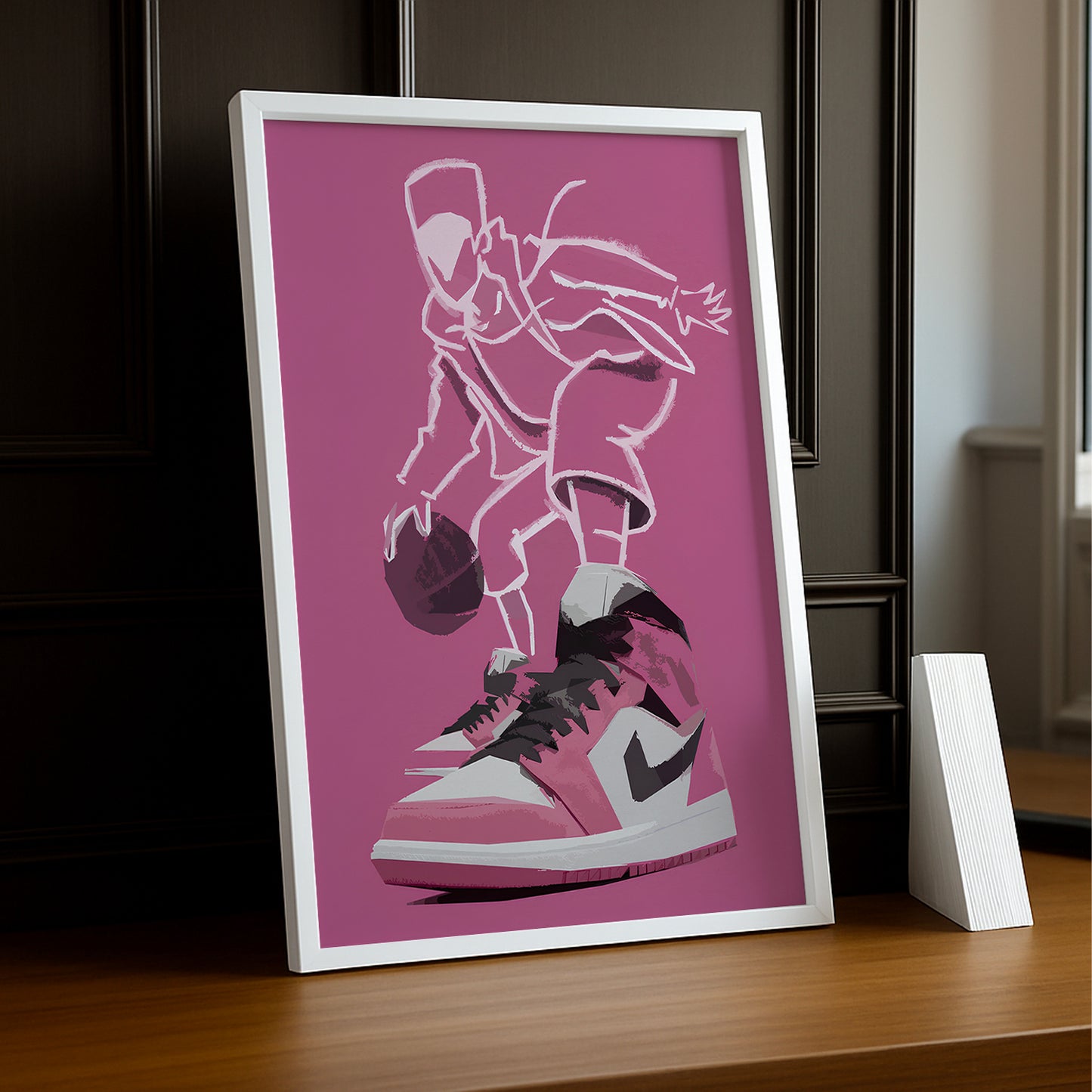 Cadre photo Air Jordan 1 Illustration rose