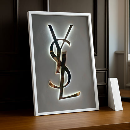 Cadre photo Yves Saint Laurent - Logo Argentée