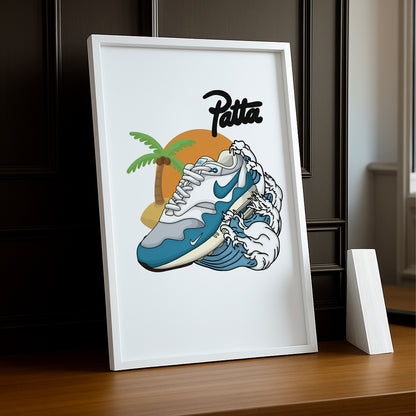 Poster Nike Patta bleu