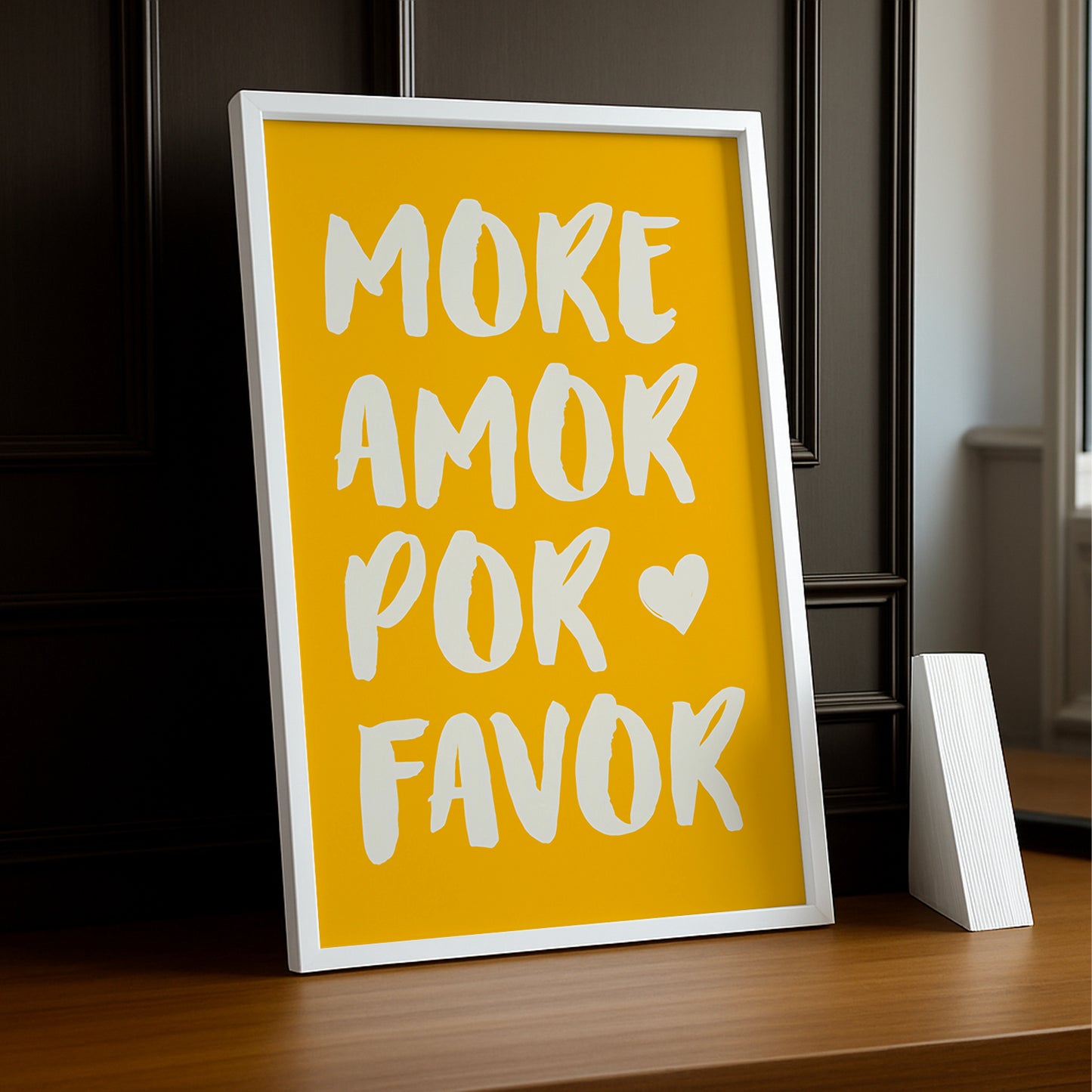 Cadre photo Citation - More Amor Por Favor Yellow
