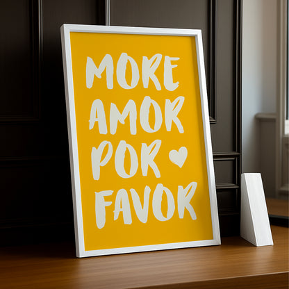 Cadre photo Citation - More Amor Por Favor Yellow