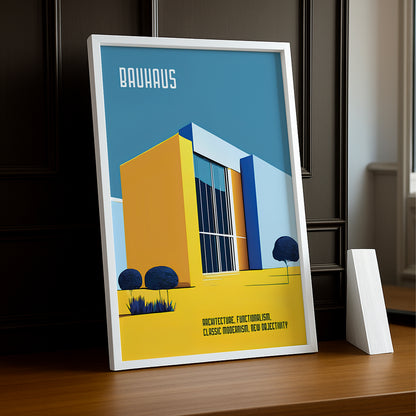 Cadre photo Bauhaus Architecture jaune