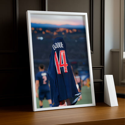 Poster encadrée Paris Saint-Germain - Désiré Doué Maillot