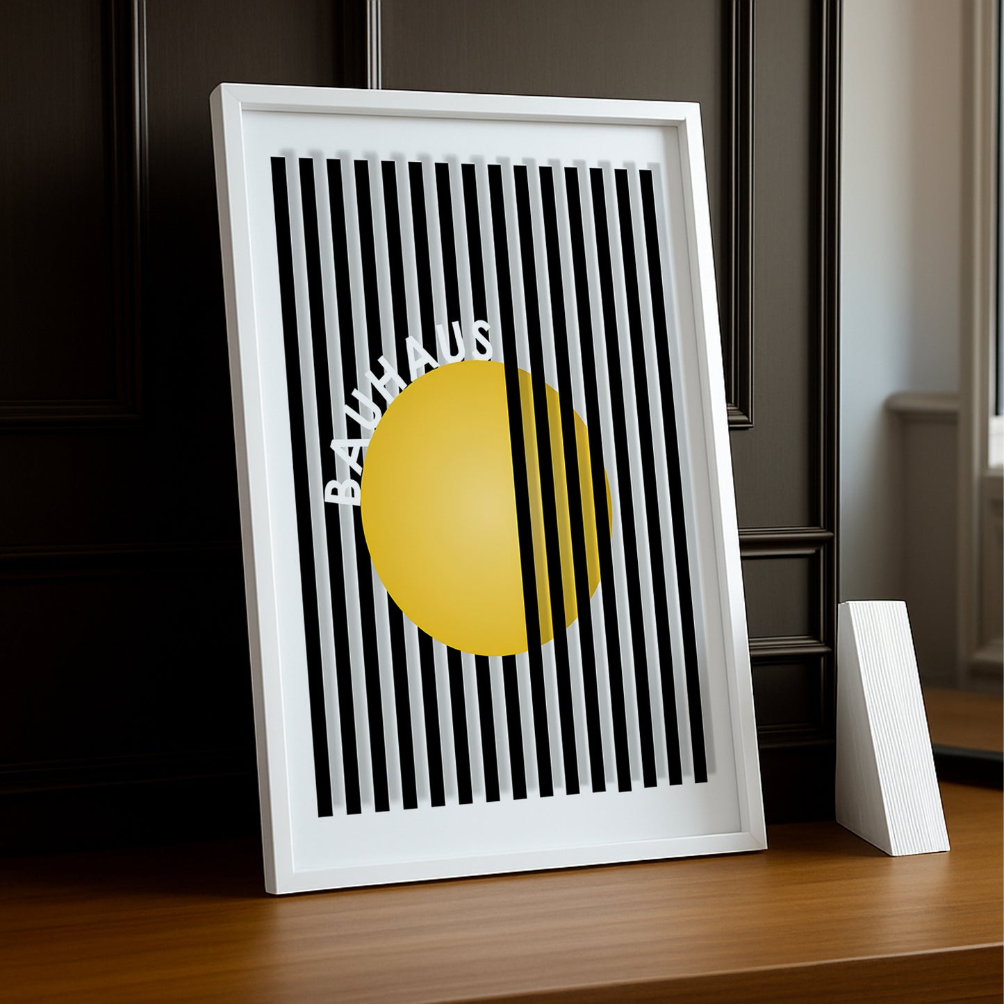 Cadre photo Bauhaus cercle jaune