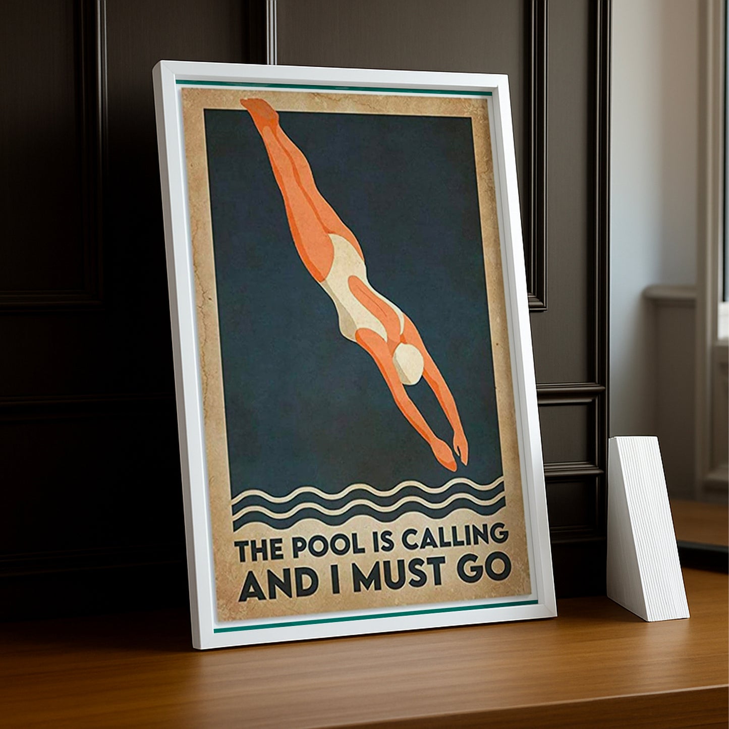 Cadre Photo Natation - The Pool Is Calling