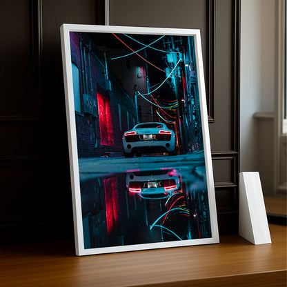 Cadre photo Audi R8 blanc