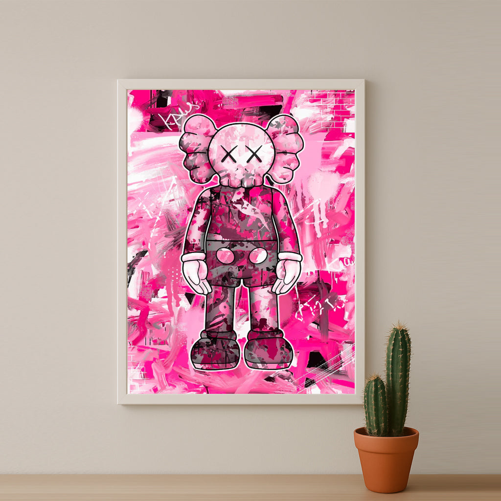 Cadre photo Kaws - Graffiti Rose