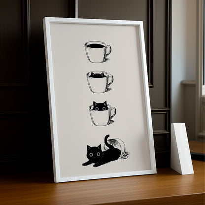 Cadre photo Café - Chat