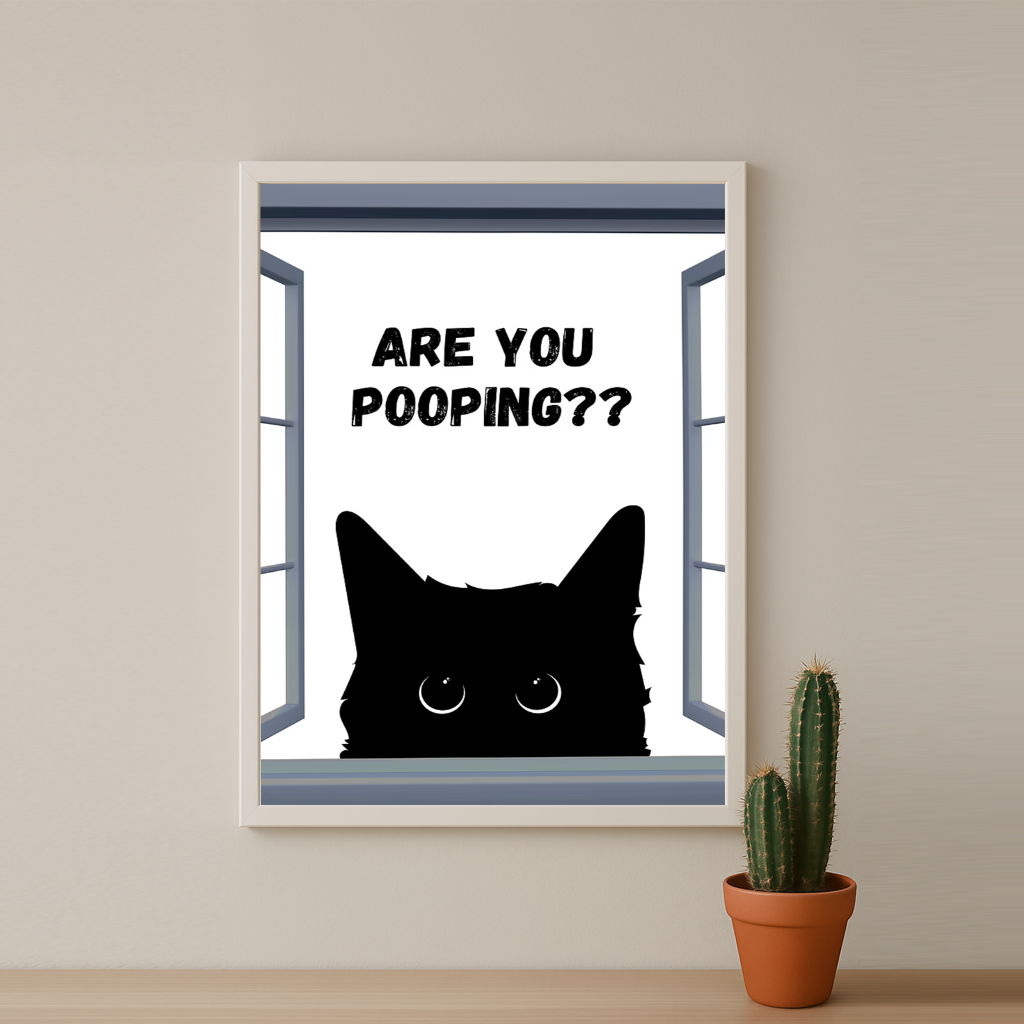 Cadre photo Chat Are You Pooping ?