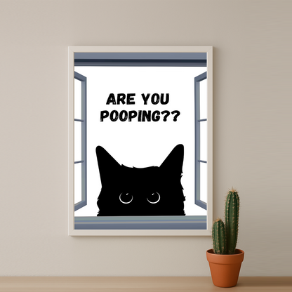 Cadre photo Chat Are You Pooping ?