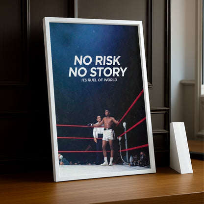 Cadre Photo Boxe - Muhammad Ali "No Risk No Story"