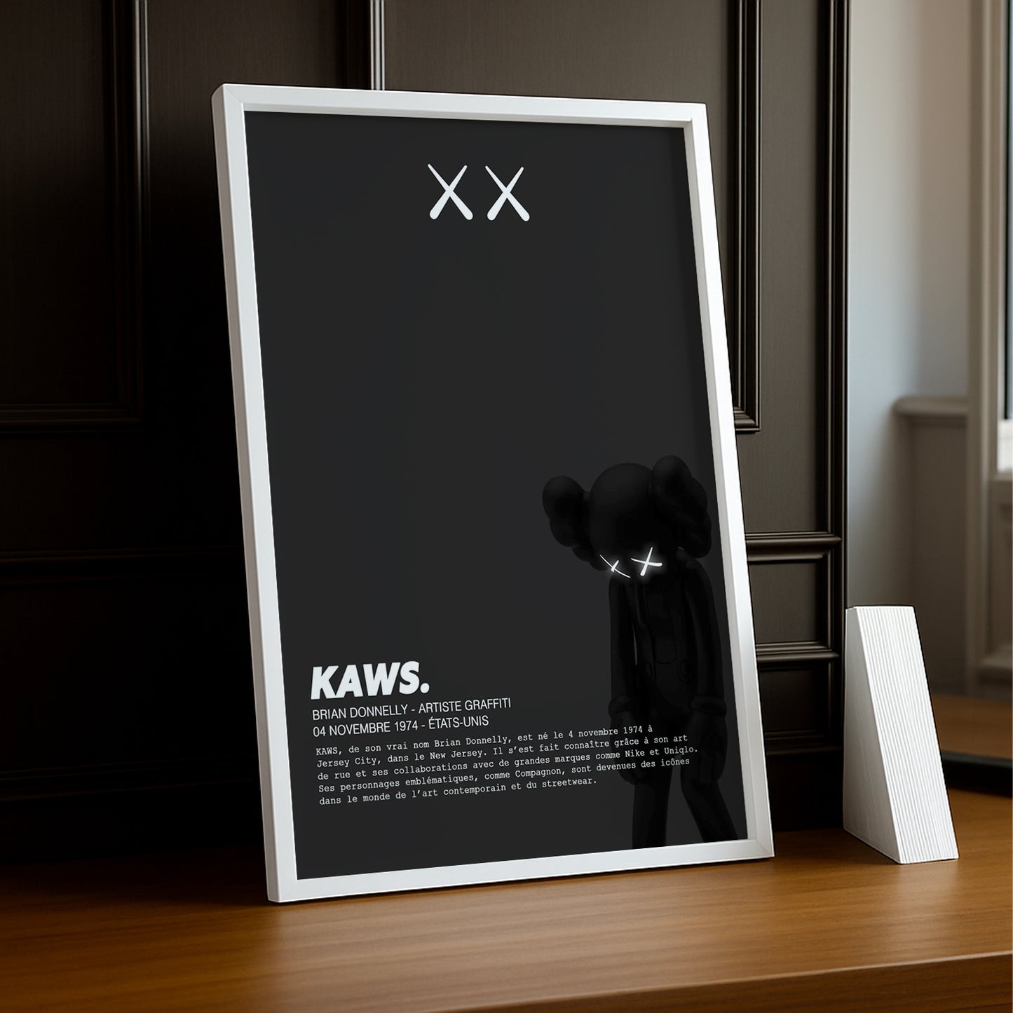 Cadre photo Kaws Companion noir