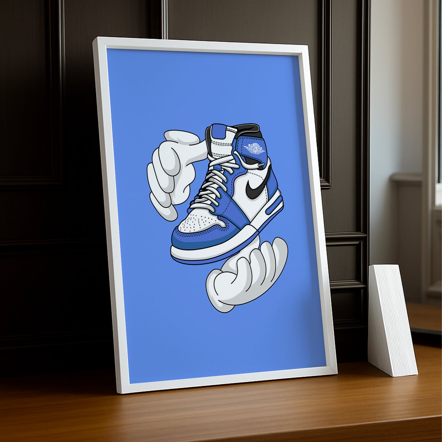 Cadre photo Air Jordan 1 bleu Illustration
