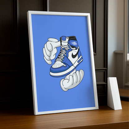 Cadre photo Air Jordan 1 bleu Illustration