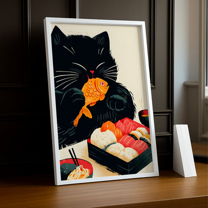 Cadre Photo Chat - Fish & Sushi