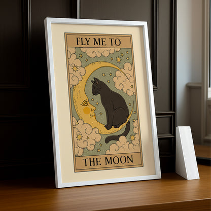 Cadre Photo Chat - Fly Me To The Moon