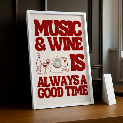 Cadre photo Citation - Music & Wine