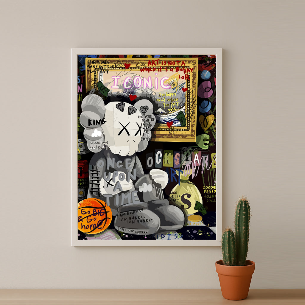 Cadre photo Kaws - Graffiti Iconic