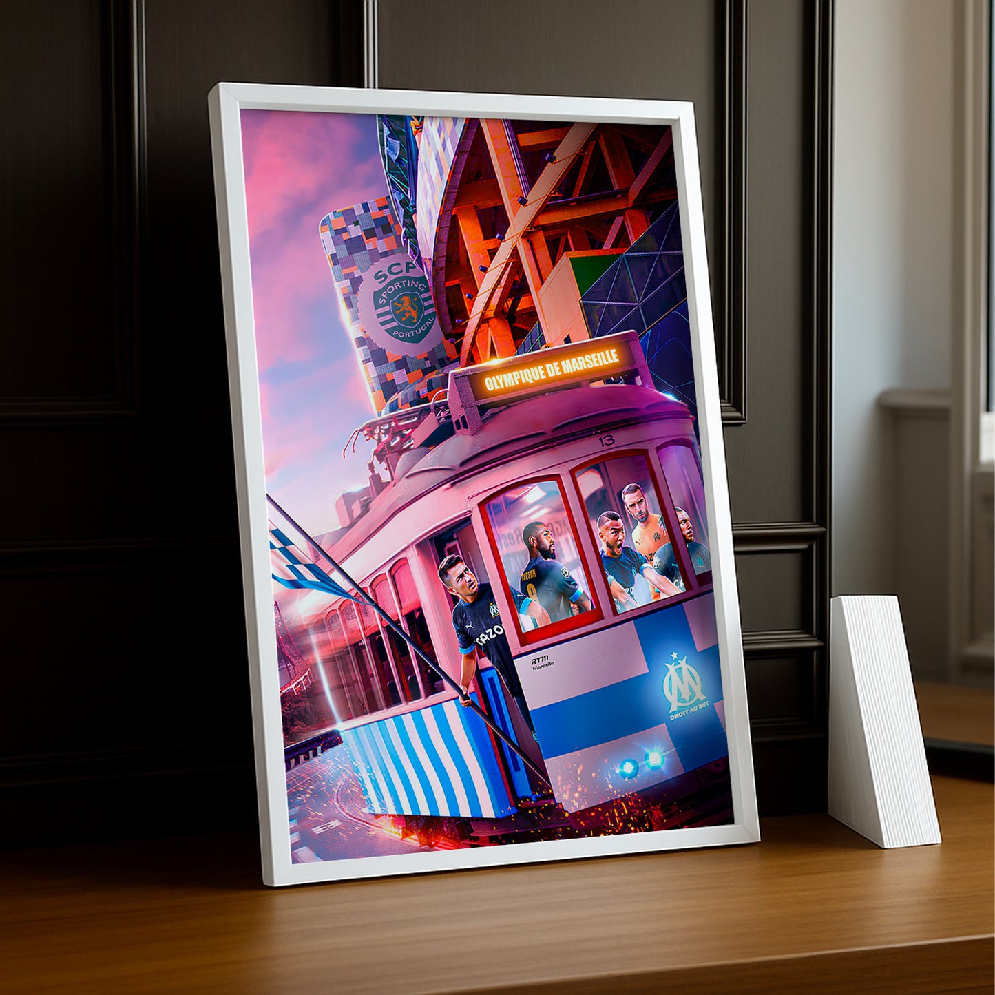 Cadre photo Olympique de Marseille Train Illustration