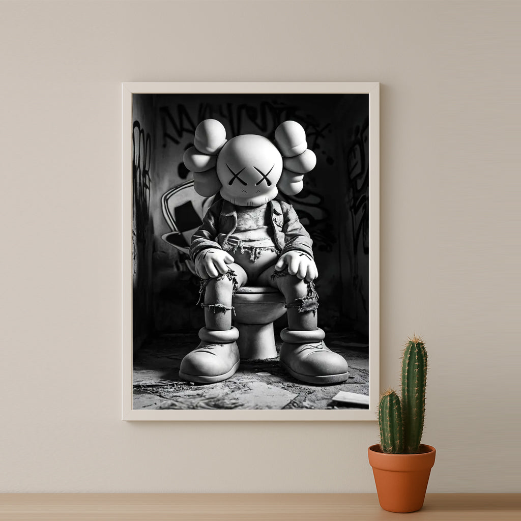 Cadre photo Kaws - Toilette