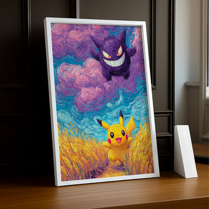 Cadre Photo Pokémon - Gengar x Pikachu