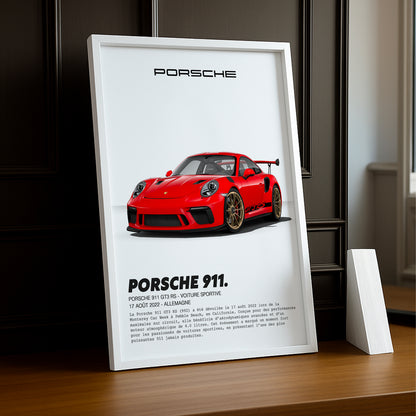 Cadre photo Porsche 911 GT3 RS Rouge