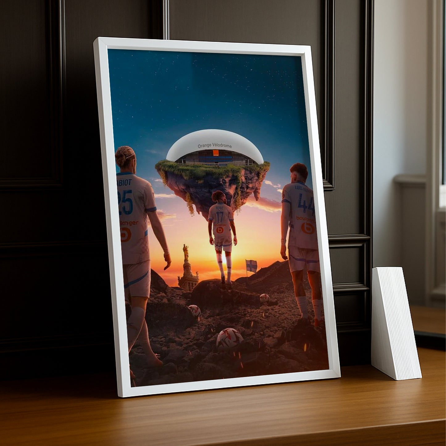 Poster encadrée Olympique de Marseille - Illustration