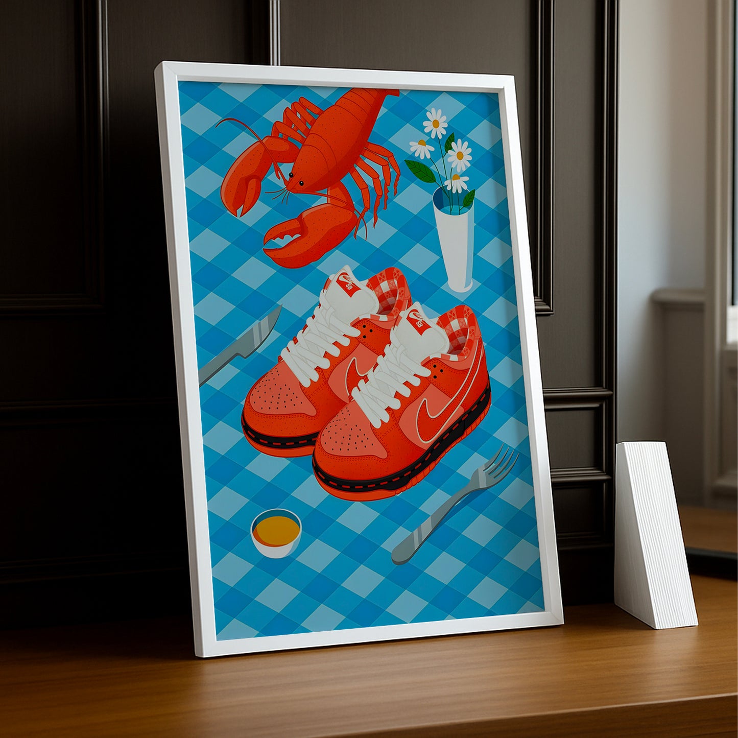 Cadre photo Nike Dunk SB Orange illustration