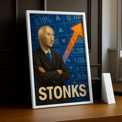 Cadre photo Motivation - Stonks meme