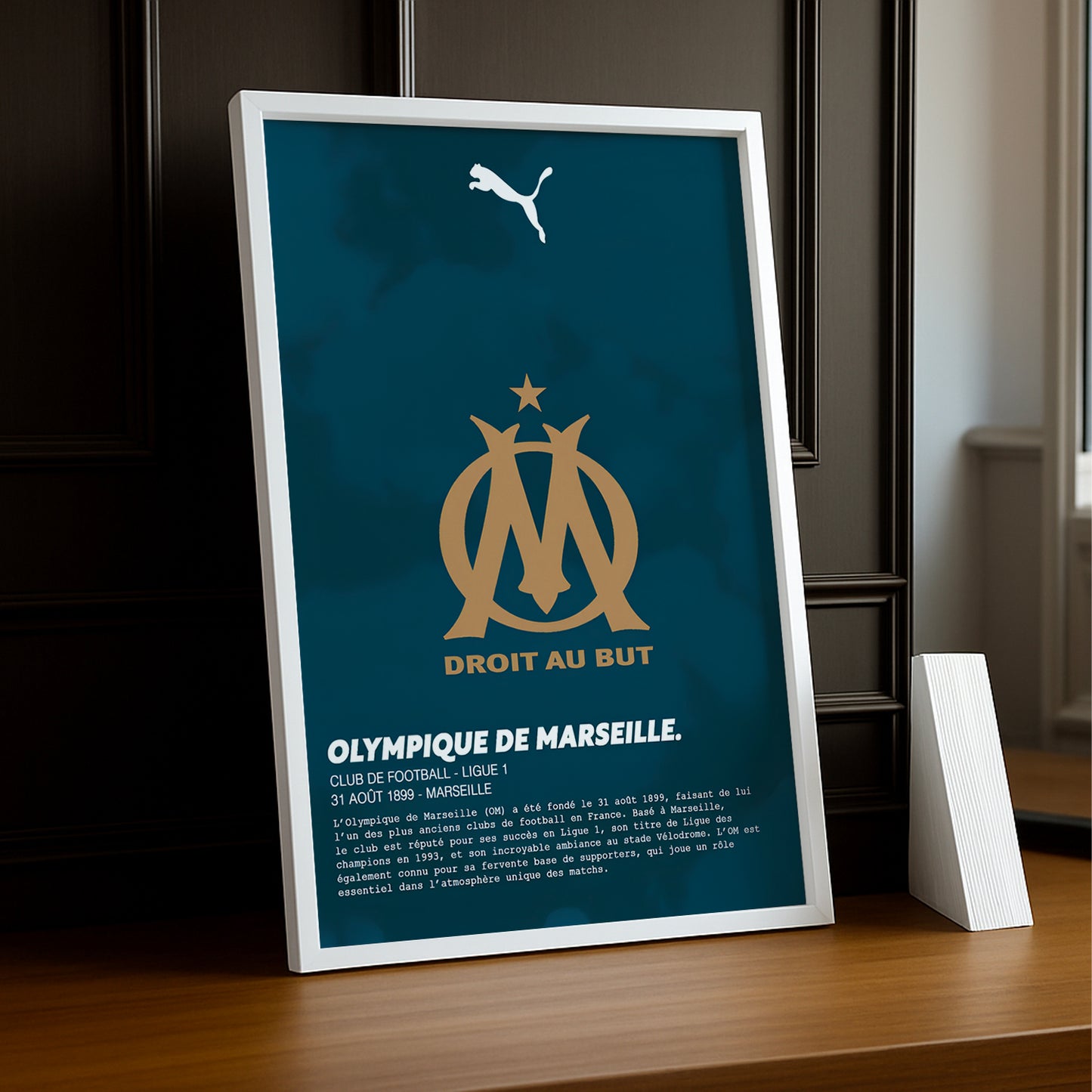 Cadre photo Olympique de marseille gold