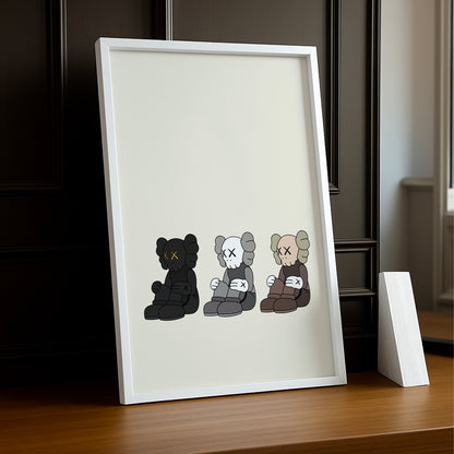 Cadre photo triple Kaws