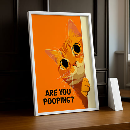 Cadre photo Chat orange Are You Pooping