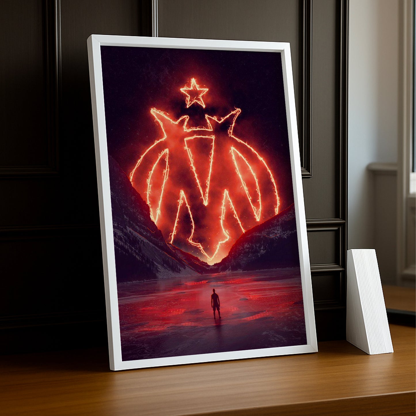 Cadre Photo Olympique de Marseille - Logo Enflammée