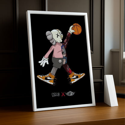 Poster encadré Kaws Basket-ball
